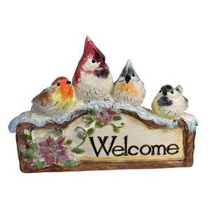 Christhomas Welcome Holiday Poinsettia Garden Free-Standing Sign Home Decor